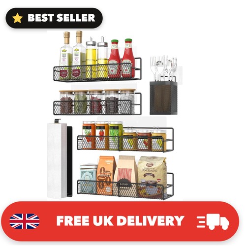 Spice rack wall mounted - rack, 6