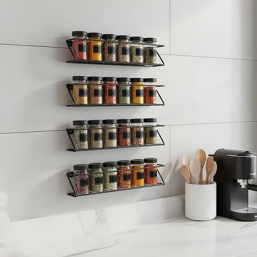 4pcs spice storage racks self - storage,