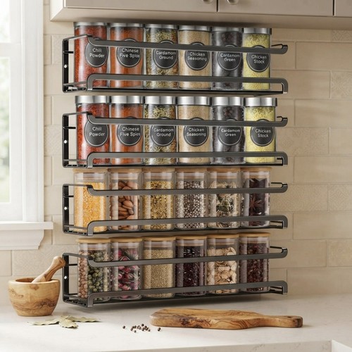 Spice rack wall mounted - spice, 4